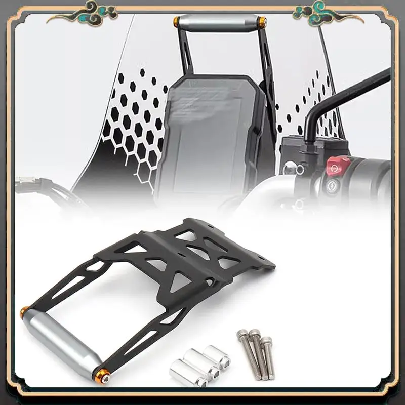 M45K-Motorcycle GPS Navigation Bracket Black & Silver Metal Motorcycle Accessories For DUCATI DESERT X Desertx Desert X 2023