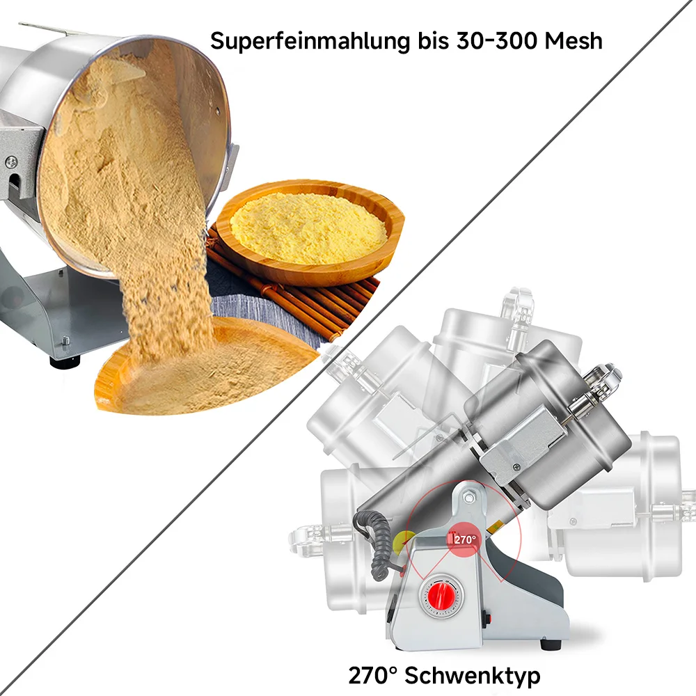 BioloMix 700g Körner Gewürze Kräuter Getreide Kaffee Trockenfutter Mühle Mahlmaschine – Detail 3