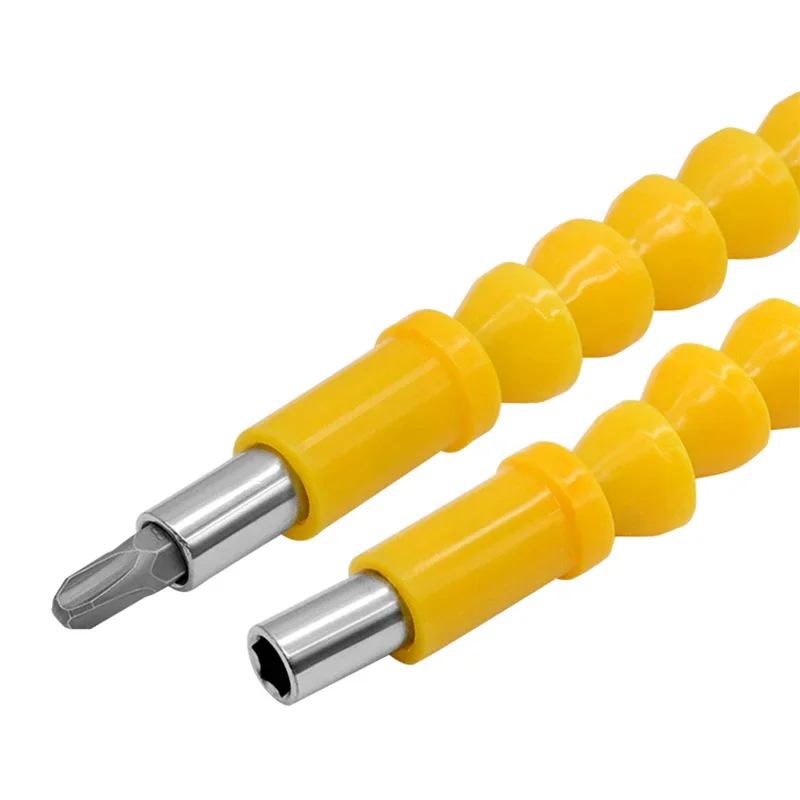 Internal Hexagonal 300mm Bending Extension Hose  Paired With 10Pcs Screwdriver Bits+60mm Extension Rod