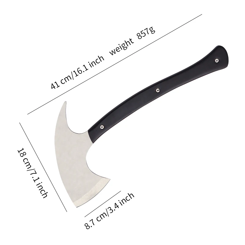 Outdoor Multi Function Double Blade Axe Solid Wood Handle High Hardness Industrial Tool For Logging Rescue Fire Construction Use