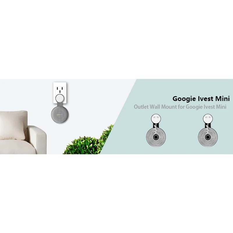 2Pcs Suitable For Google Audio For Google Nest Mini Wall Bracket Second Generation Socket Hanging Hanger Bracket-White