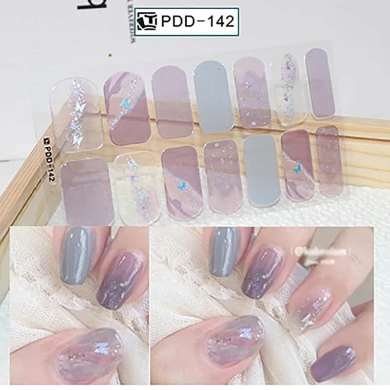Mode manicure nagelstickers zelfklevende nageldecoratie sprankelende glitter volledige dekking ontwerper kunst nagellak
