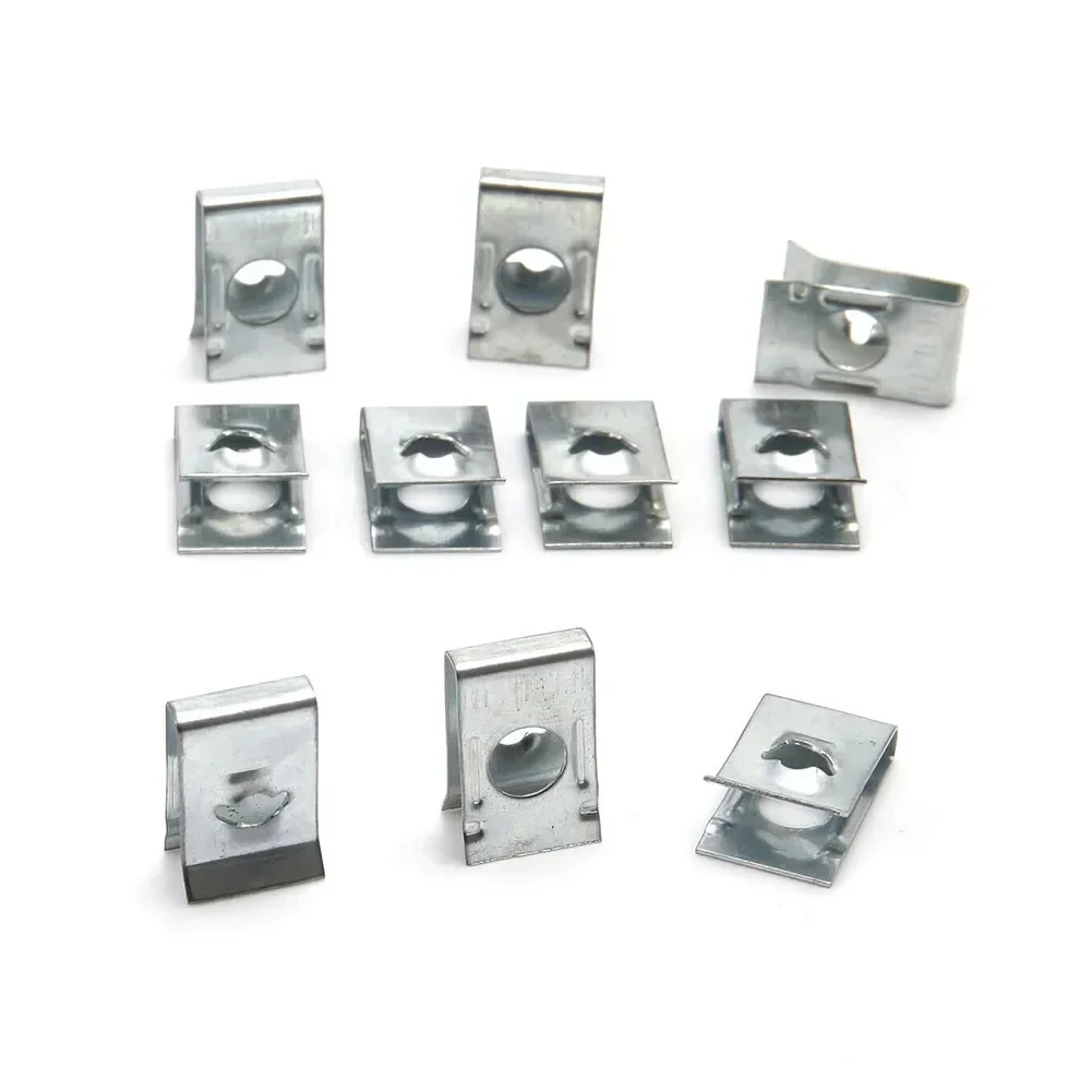 

For BMW Chassis Guard Screws 20pcs Black & Silver Car Dashboard Panel High Quality Metal U-Type Clip Accessories