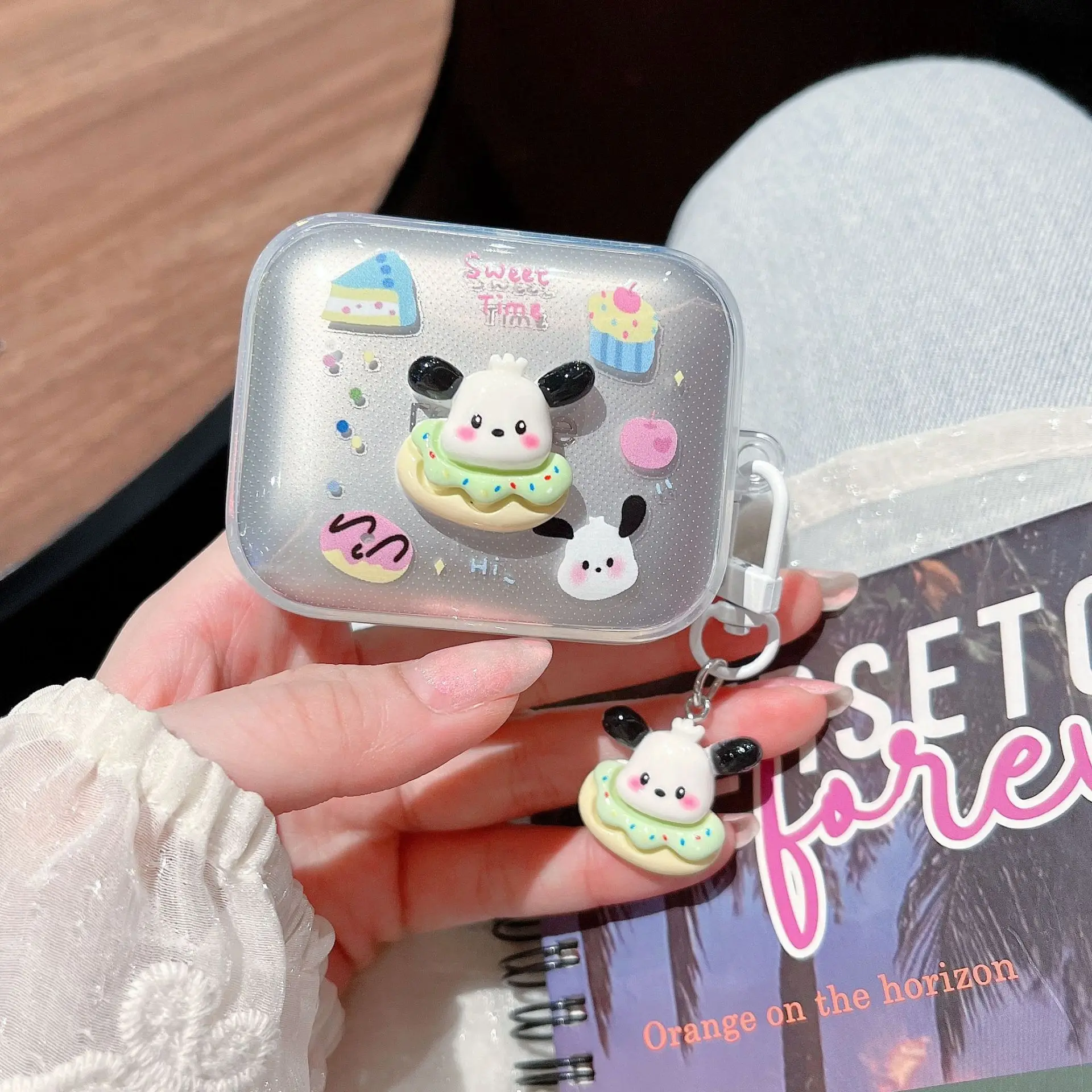 

For Realme Buds Air 7 Pro / Air 7 Cartoon Transparent Protector Case Wireless Bluetooth Headphones Shockproof Case With Keyring