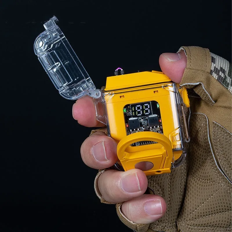 Hot Sale Windproof Waterproof Arc USB Fast Charging Lighter Extra Long Life Outdoor Sports Exclusive LED Display Lighter