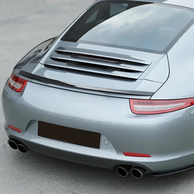 High Quality ABS Spoiler Car Rear Wing Glossy Black Carbon Fiber Look For Porsche 911 Carrera 991 2011 2012 2013 2014 2015 2016