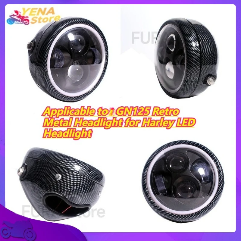 

Motorcycle LED Headlight Conversion Applicable to GN125 Retro Metal Headlight for Harley LED Headlight