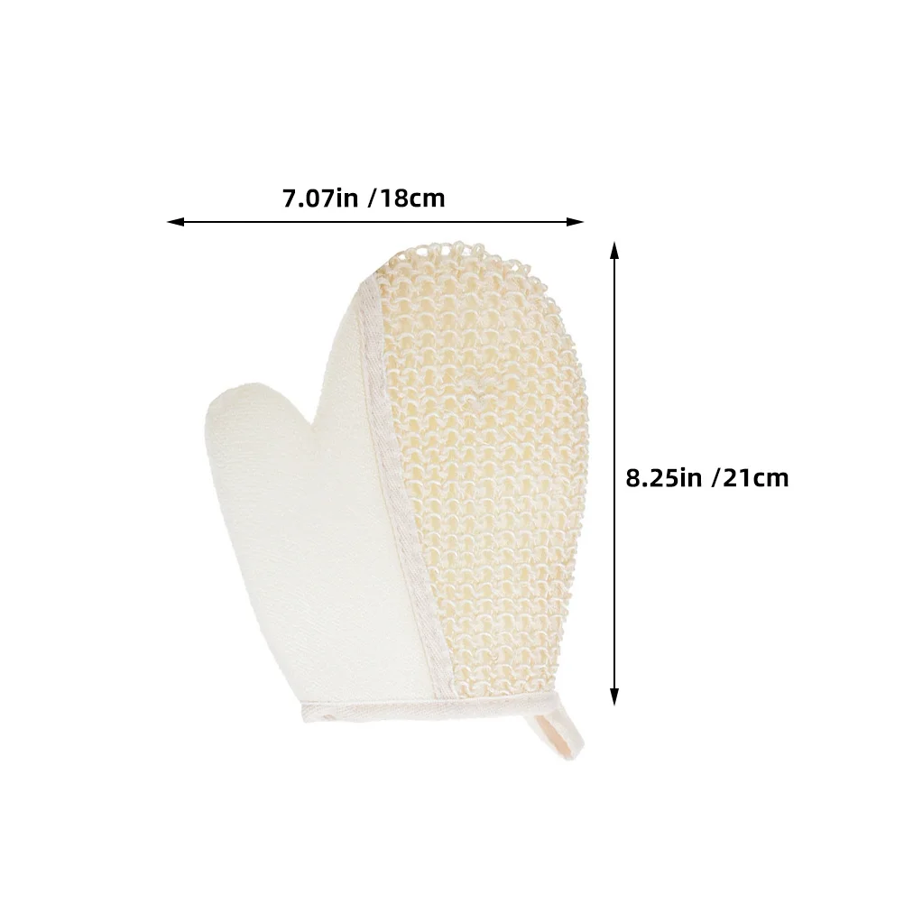 2 قطعة قفازات حمام السيزال تصميم الفم المسطح لفرك الجسم التقشير دش سبا بركة لينة القطن غسل قفازات الكبار