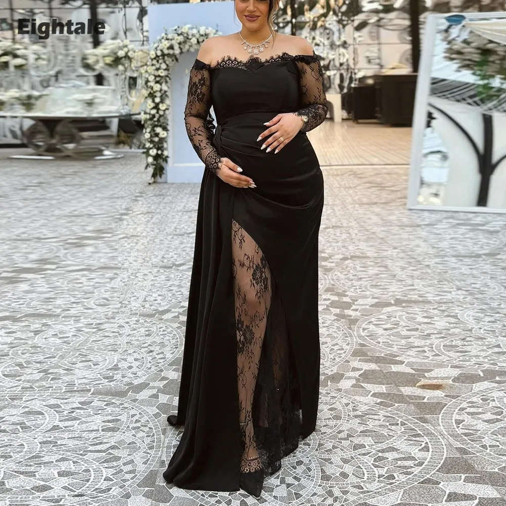 

Eightale арабское вечернее платье с открытыми плечами, индивидуальное атласное платье для выпускного вечера длиной до пола, кружевное платье русалки для свадебной вечеринки, Vestidos De Gala