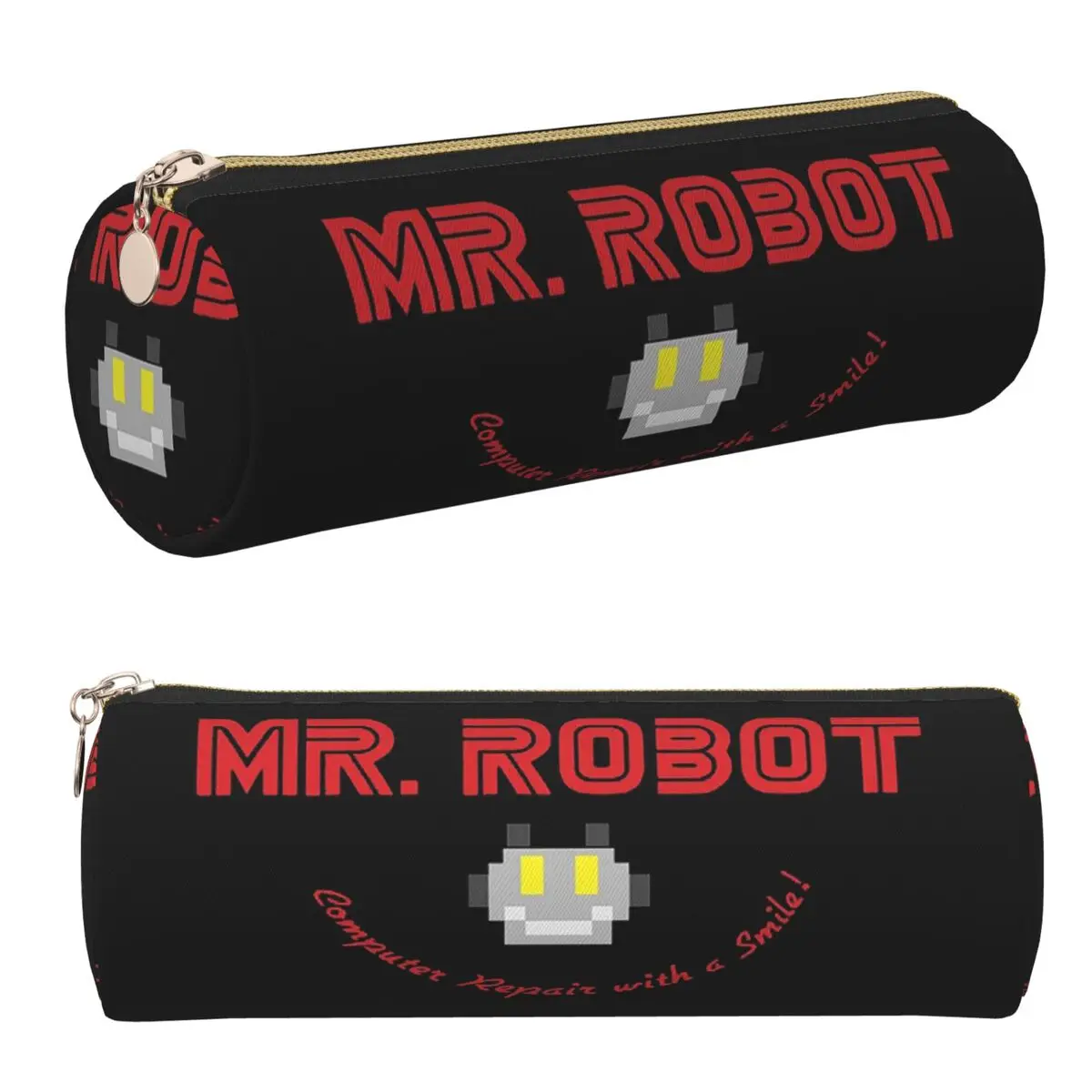 Mr Robot Logo F Society Hacker Pencil Cases Pen Holder Cylinder Pen Box Pencil Bag for Studen Gifts
