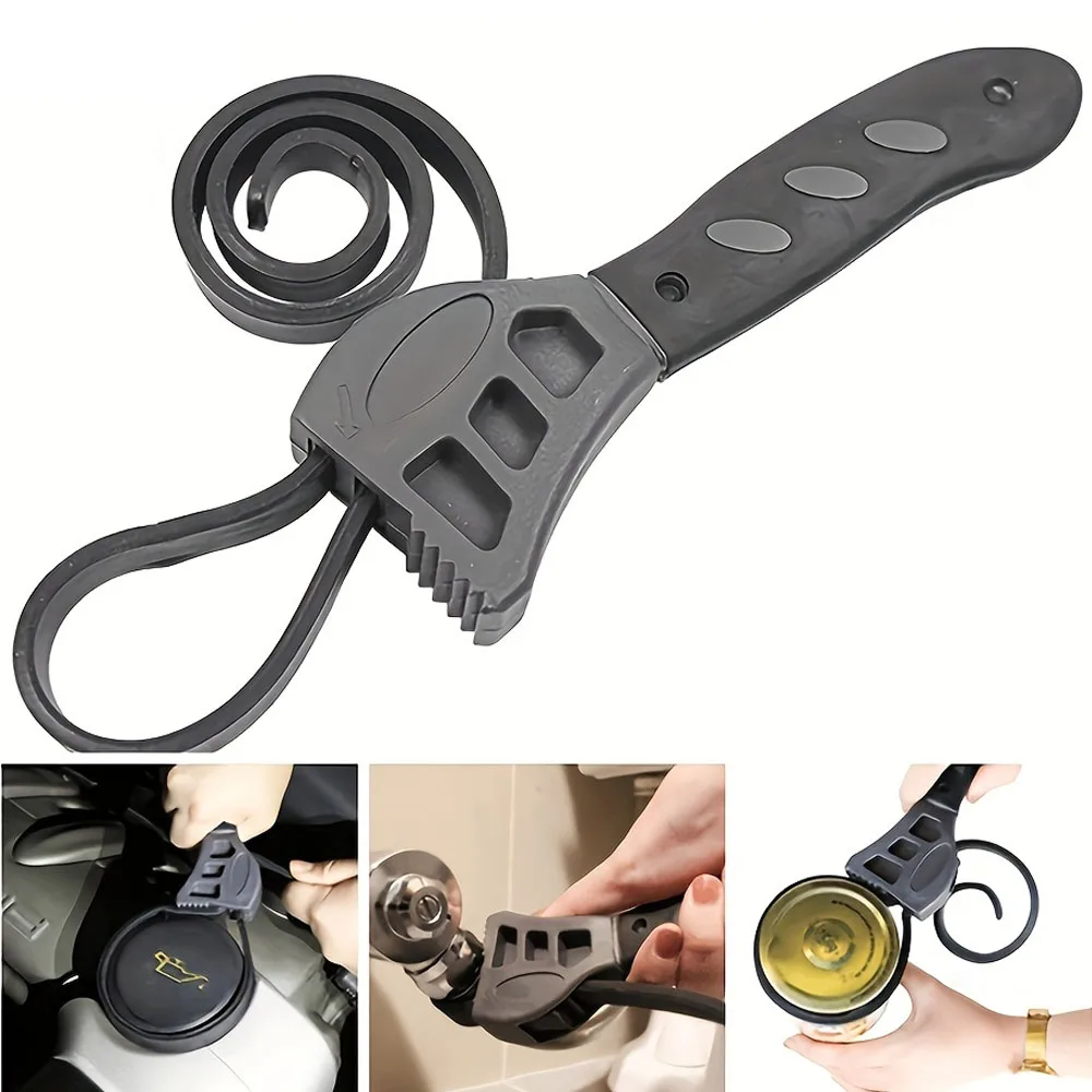

New 6inch Multifunctional Belt Wrench Plastic Adjustable Bottle Opener Auto Repair Filter Universal Wrench