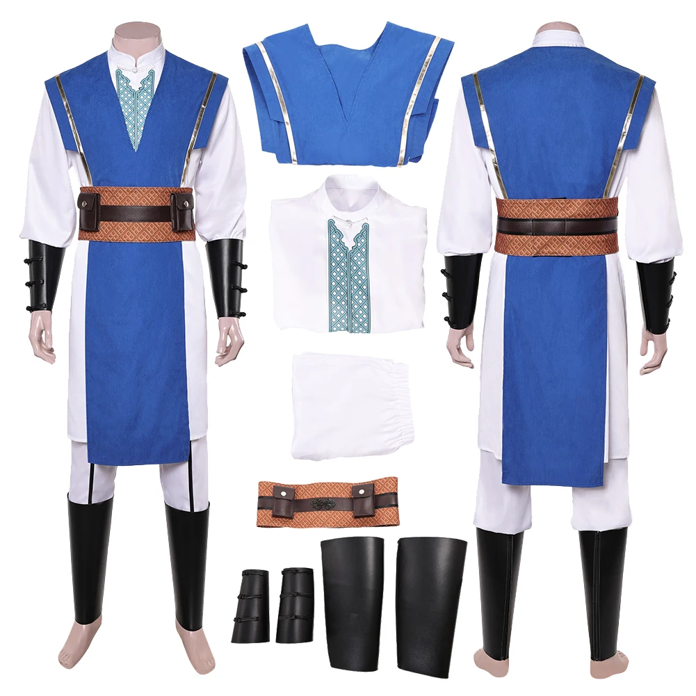 

Игра Mortal Kombat 2, косплей Lord Raiden, одежда, топ, брюки, вечерние маскировочные мужские наряды для ролевых игр, костюмы на Хэллоуин, карнавальный костюм
