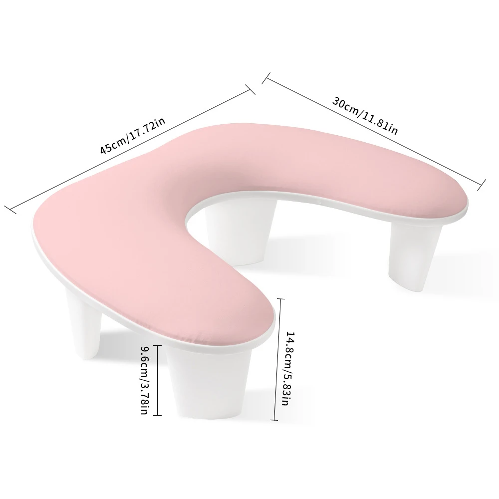 U-Shape Butterfly Nail Hand Rest Set with Brush & File, Comfort Leather Wrist Support, Foldable Manicure Pillow Stand