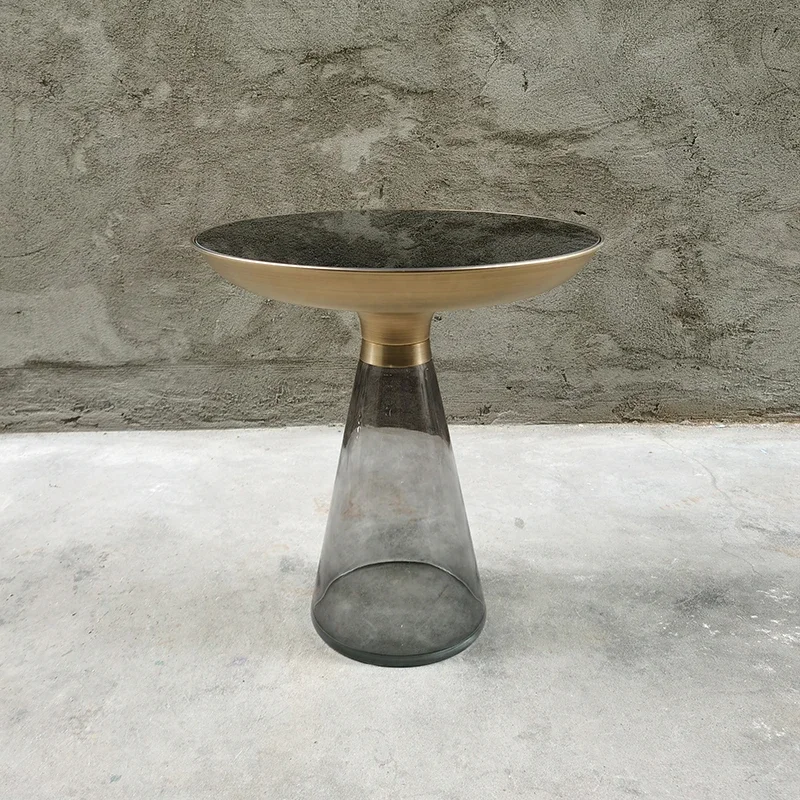 XX  Round Glass Edge Table Modern Minimalist Creative Designer Transparent Combination Funnel Coffee Table