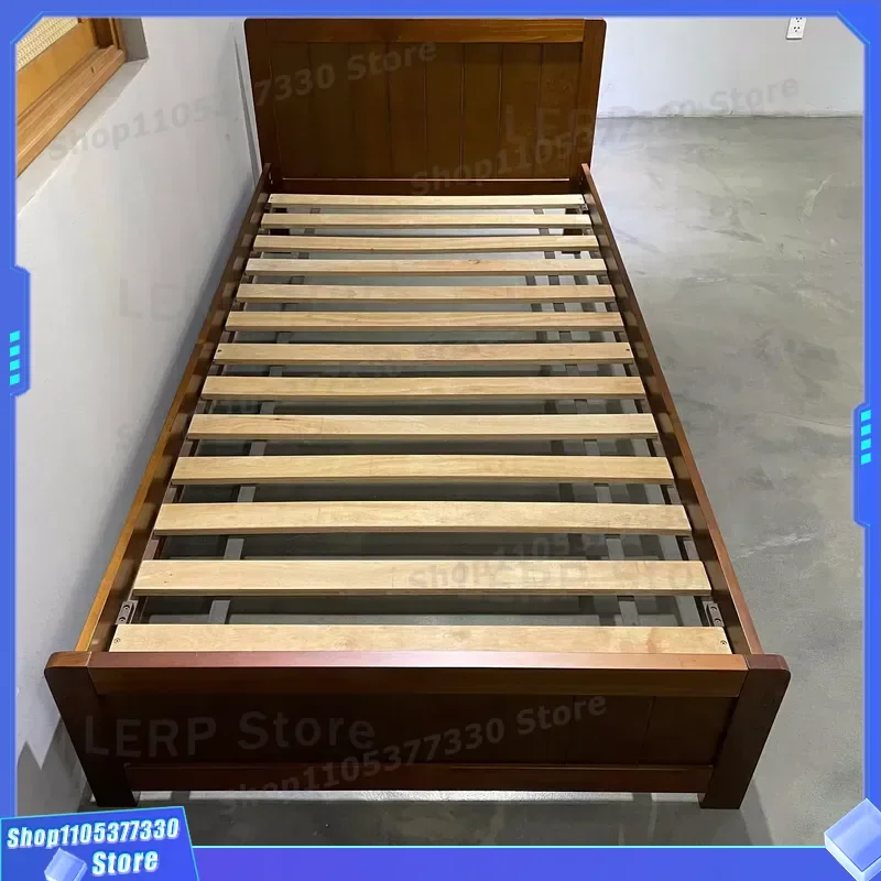 Modern Pine Wood Bed Frame Single Queen Size Simple Design Bedroom Furniture With Headboard And Footboard Solid Structure