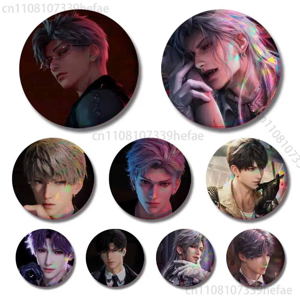 

Love And Deepspace Pin Tinplate Round Brooch Cosplay Nijigen Otaku Culture Badges 58mm 44mm 32mm 75mm 25mm