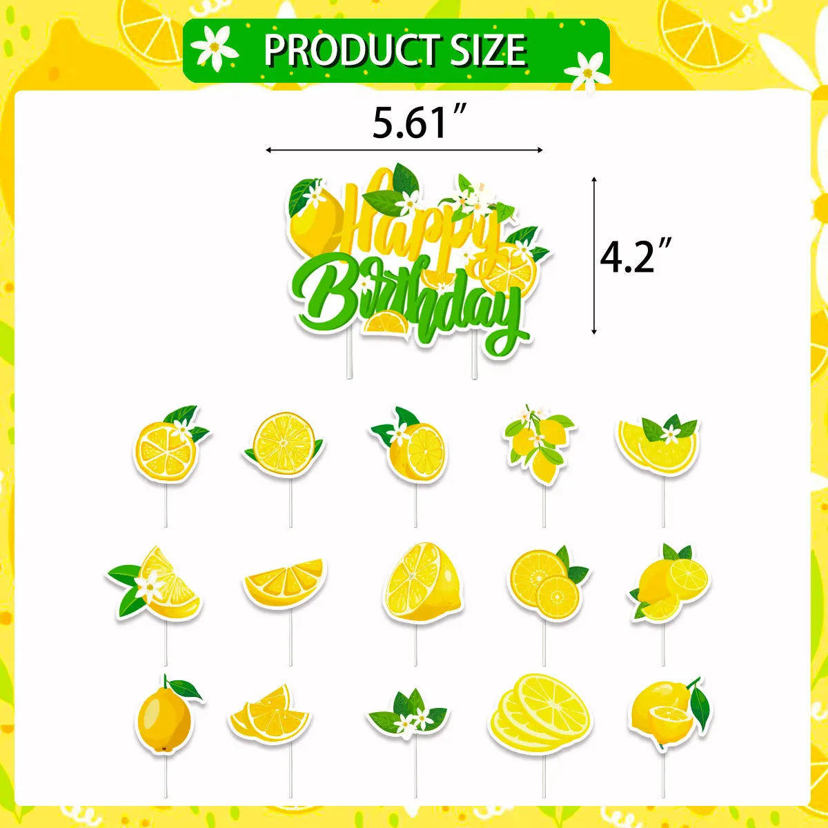Zitrone Cupcake Topper Sommer süße Zitrone Cupcake Dekor Kind Obst Kuchen Dekor liefert Geburtstag Hochzeit Baby Shower Party Dekor – Detail 3