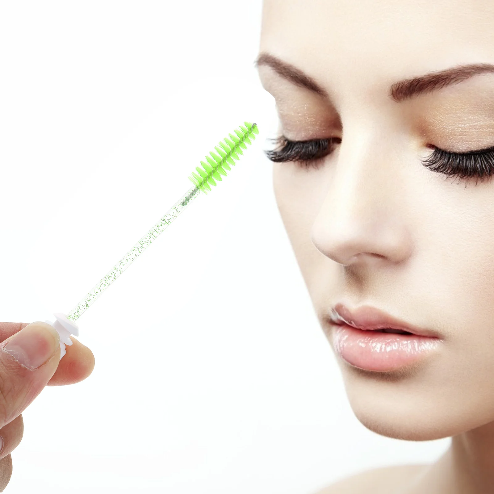 Brosse à mascara en diamant, baguettes de maquillage, applicateur de cils, tube de sourcil, peigne en plastique, 10 pièces