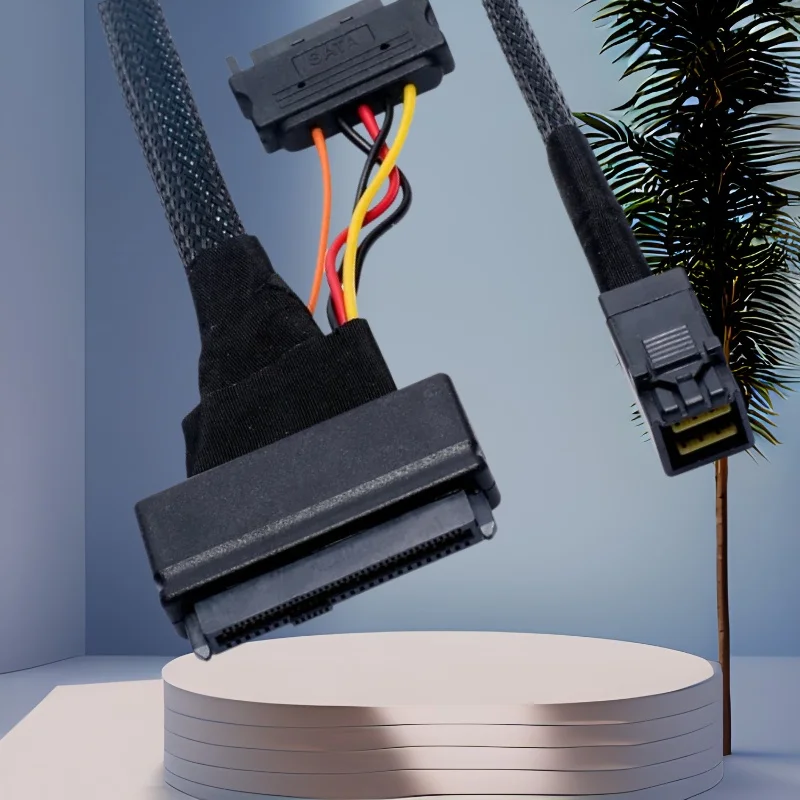 

Mini SAS SFF8643 To 8639 U.2 with 15pin SATA Power Cable NVMe Hard Disk Data Connection Cable SFF8643 To SFF8639 Hard Disk Cable
