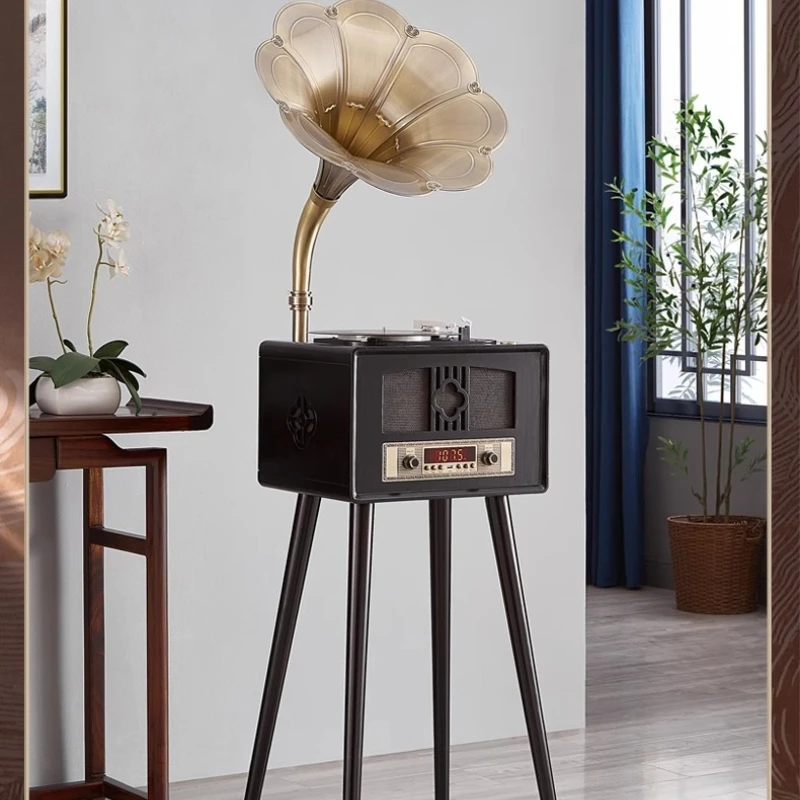 

phonograph household retro vinyl record player floor-to-ceiling old-fashioned record player bluetooth stereo antique ornament