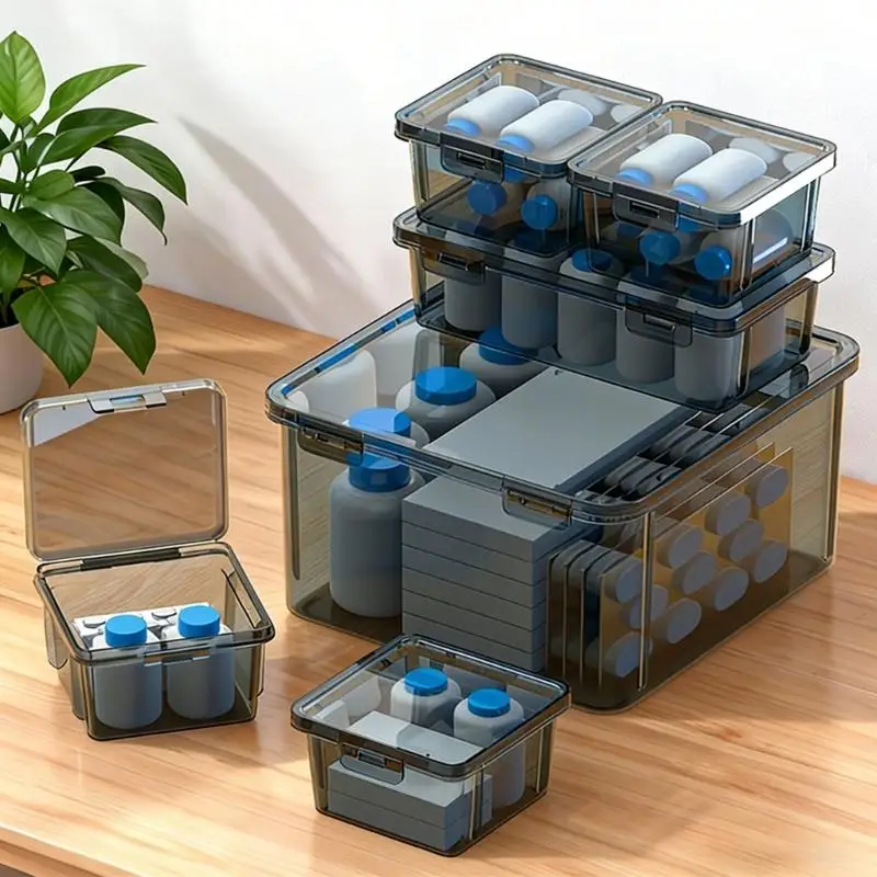 

652F покрытая защелкивающаяся коробка-органайзер для оборудования, противоскользящая пластиковая коробка из полипропилена для