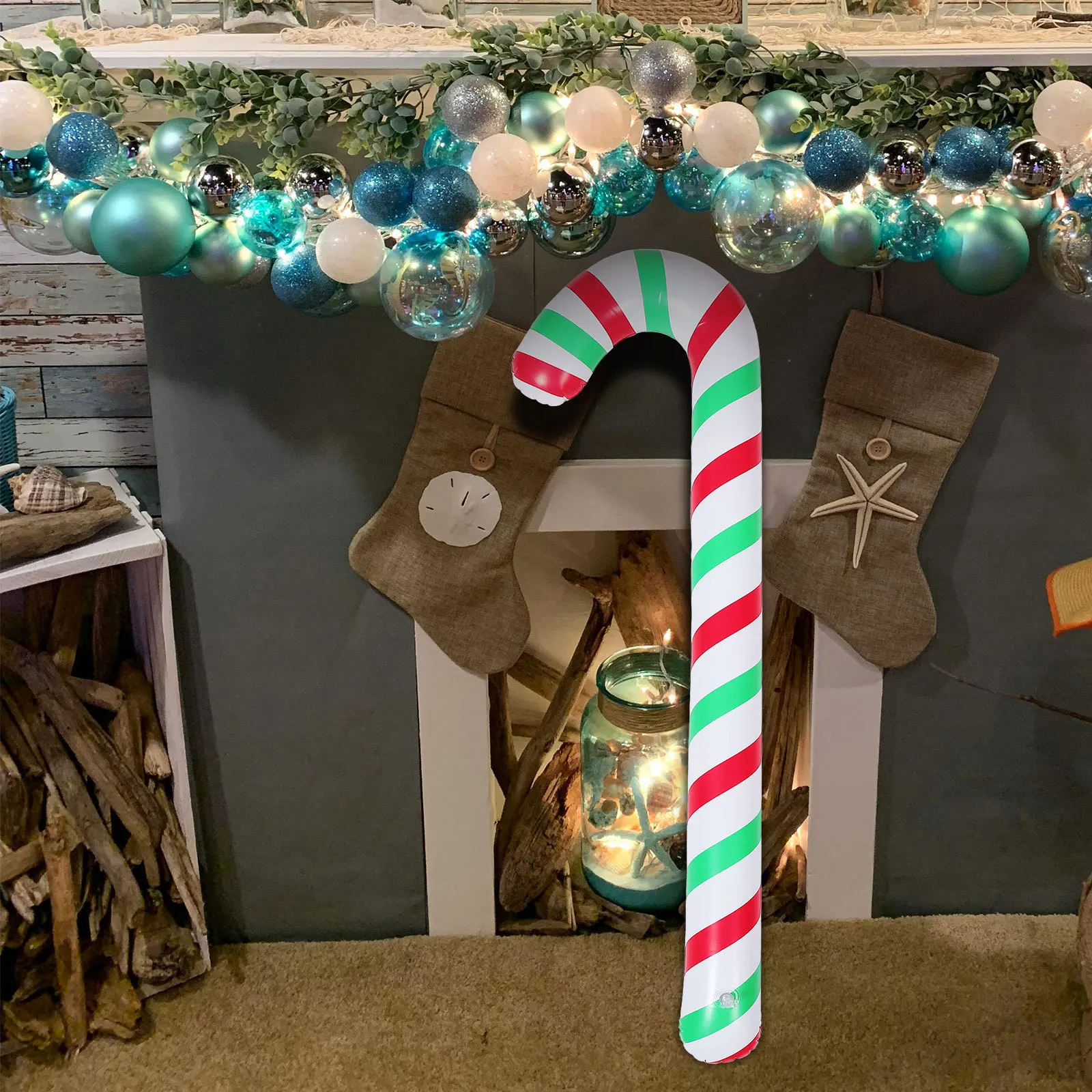 

2Pcs Inflatable Candy Canes Set Christmas Indoor Outdoor Decorations Festive Cheer PVC Cane Inflatable Candy Canes