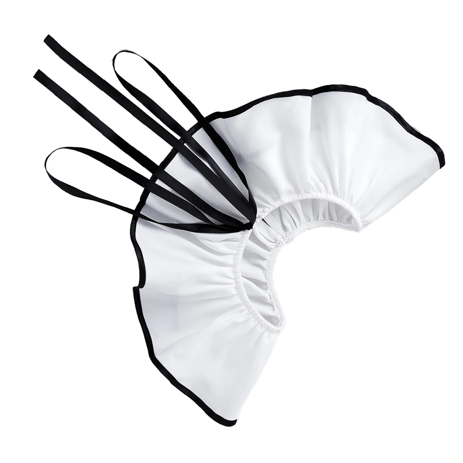 خمر انفصال تكدرت مطوي وهمية طوق الأبيض قابل للتعديل الدانتيل فو ديكي للنساء بلوزة قميص حفلة التخرج #1