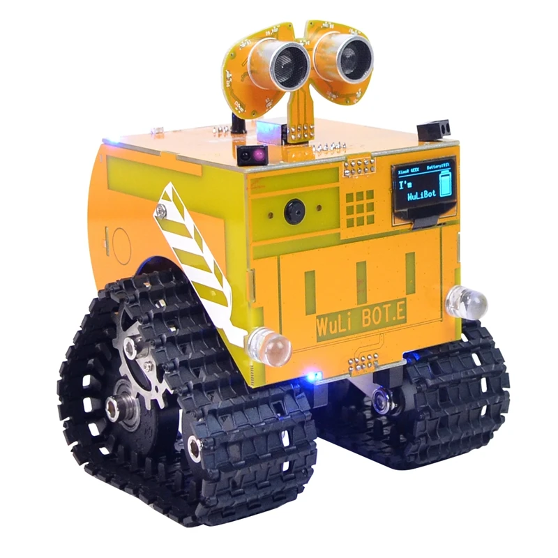 1 szt. Programowalny Robot Wulibot Mixly + Scratch podwójny samochód Robot programowania graficznego wersja standardowa z kamerą