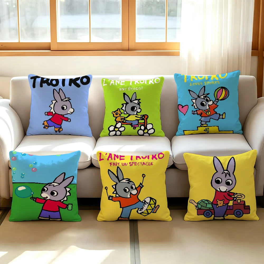 Cartoon T-Trotro cushion cover Anti-dustmite Sofa Cushion Decorative Office Cover Lounge Area Indoor & Outdoor Use