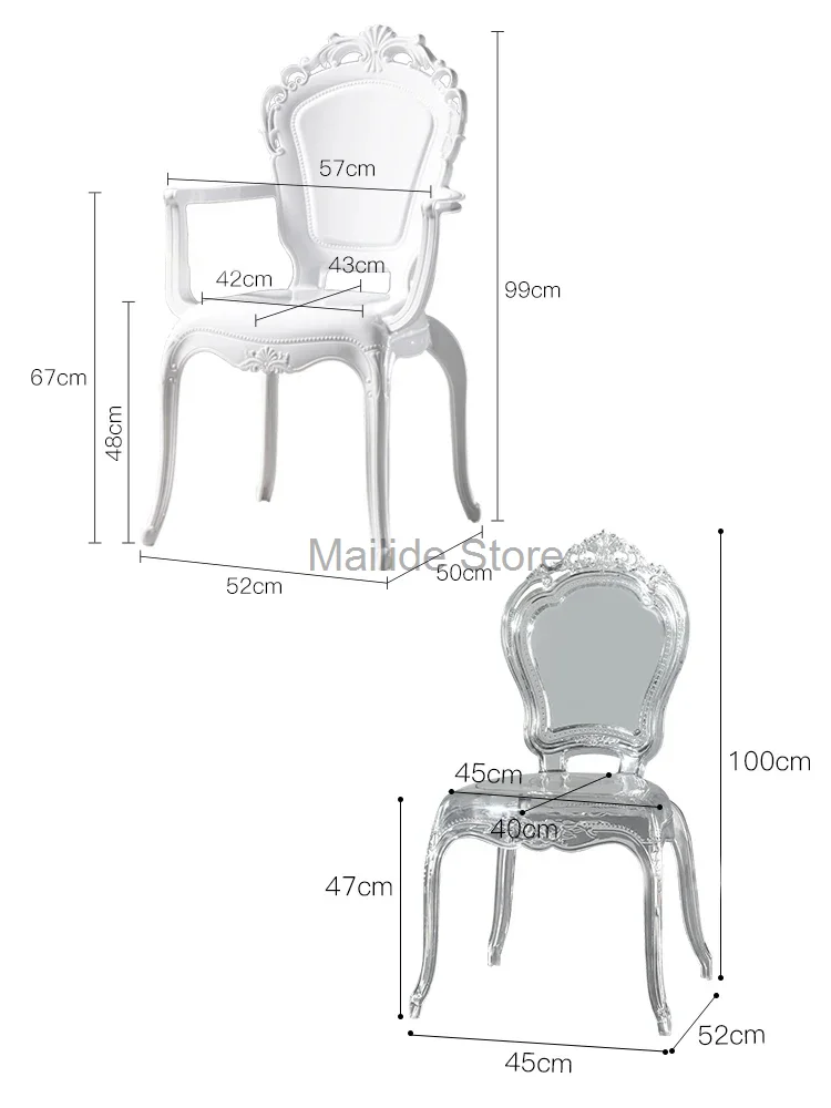 Transparent simple Dining Chairs Creative Kitchen Furniture Household Acrylic Crystal Dining Chair Designer Palace Style Stool