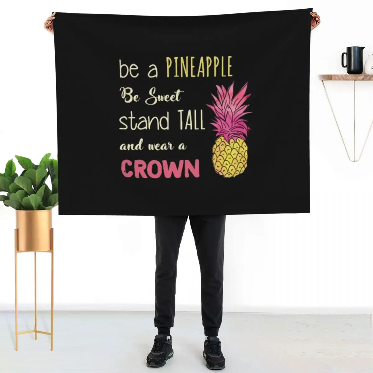 

Be A Pineapple Throw Blanket Ultra Soft Flannel Fleece Blanket for All Seasons