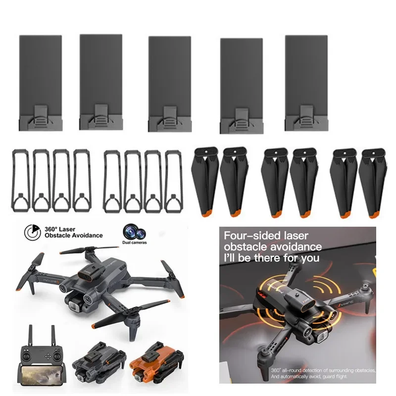 P12 RC Drone Spare Parts Battery 3.7V 1800MAh /Propeller/ USB Charging Line Protection Framework Accessories For P12 RC Drone