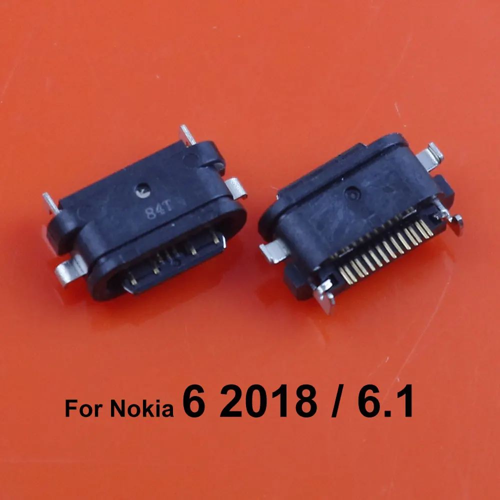 JCD 2PCS USB Charging Port Dock Connector Charger Socket For Nokia 5.1 6.1 7.1 8.1 Plus 6 7 8 5.3 6.2 7.2 X6 X7 TA-1200