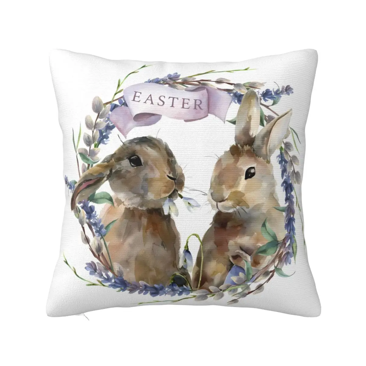 

Пасхальная наволочка с кроликом, кавайная наволочка для офиса, дома, декоративная наволочка, мягкие наволочки, подарок на день рождения
