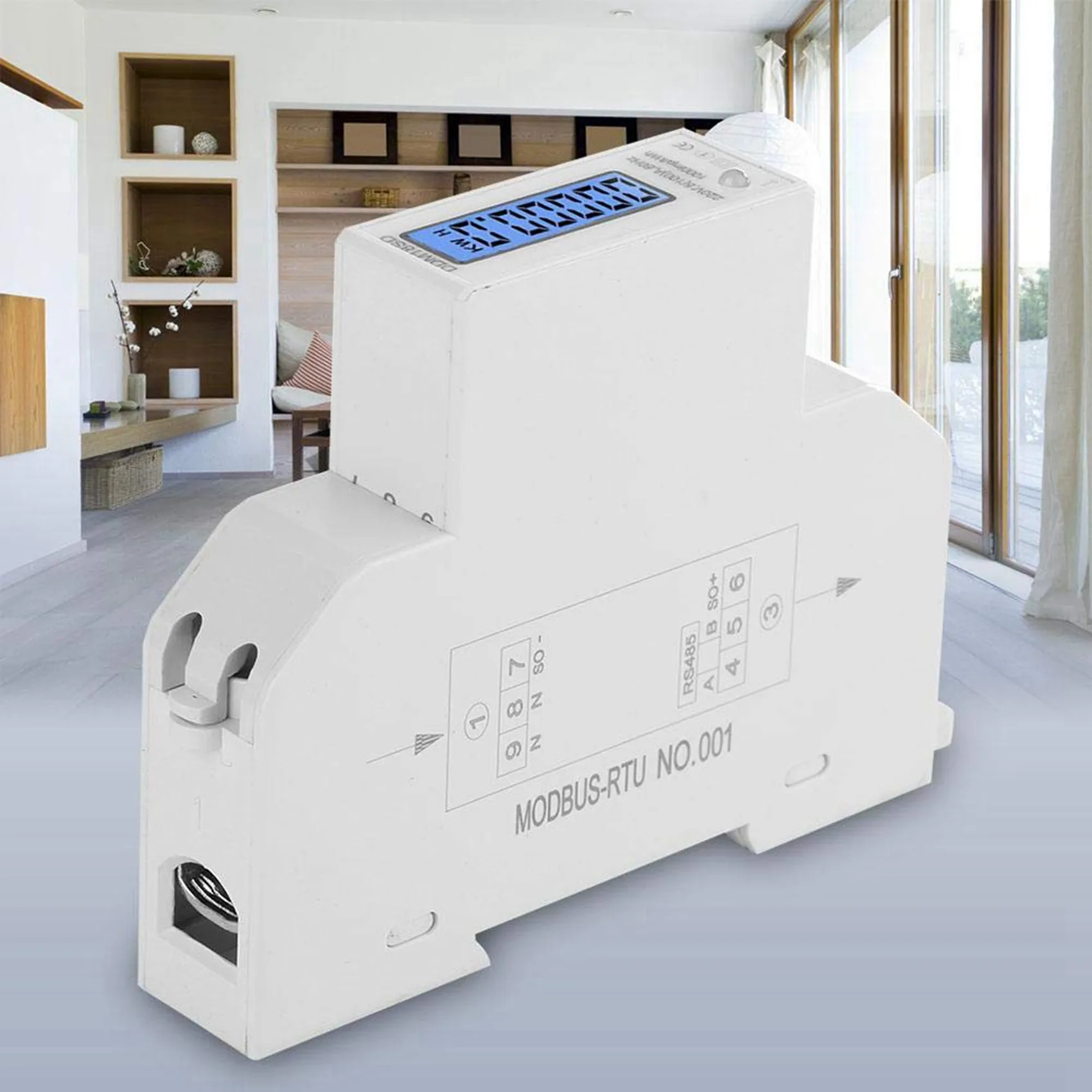 ABUL-2X 5-100A 220V Energy Meter Single Phase RS485 MODBUS Protocol LCD Backlit Display Din Rail Watt Meter Energy Meter