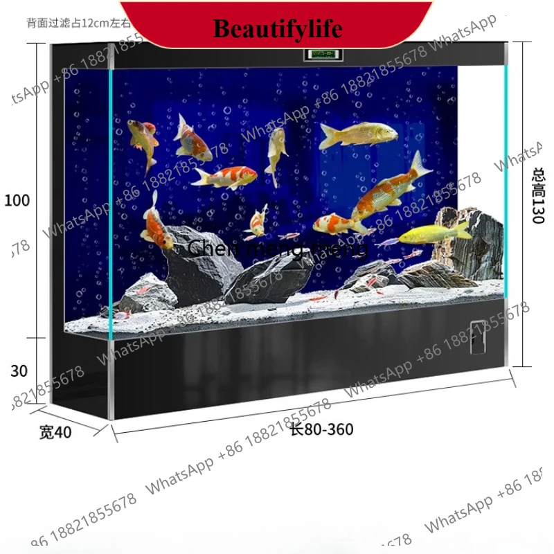 

C178 Large Fish Tanks Accent Aquarium Terrarium Betta Fish Luxury Indoors Aquarium Living Room Coffee Table Furniture Acquario