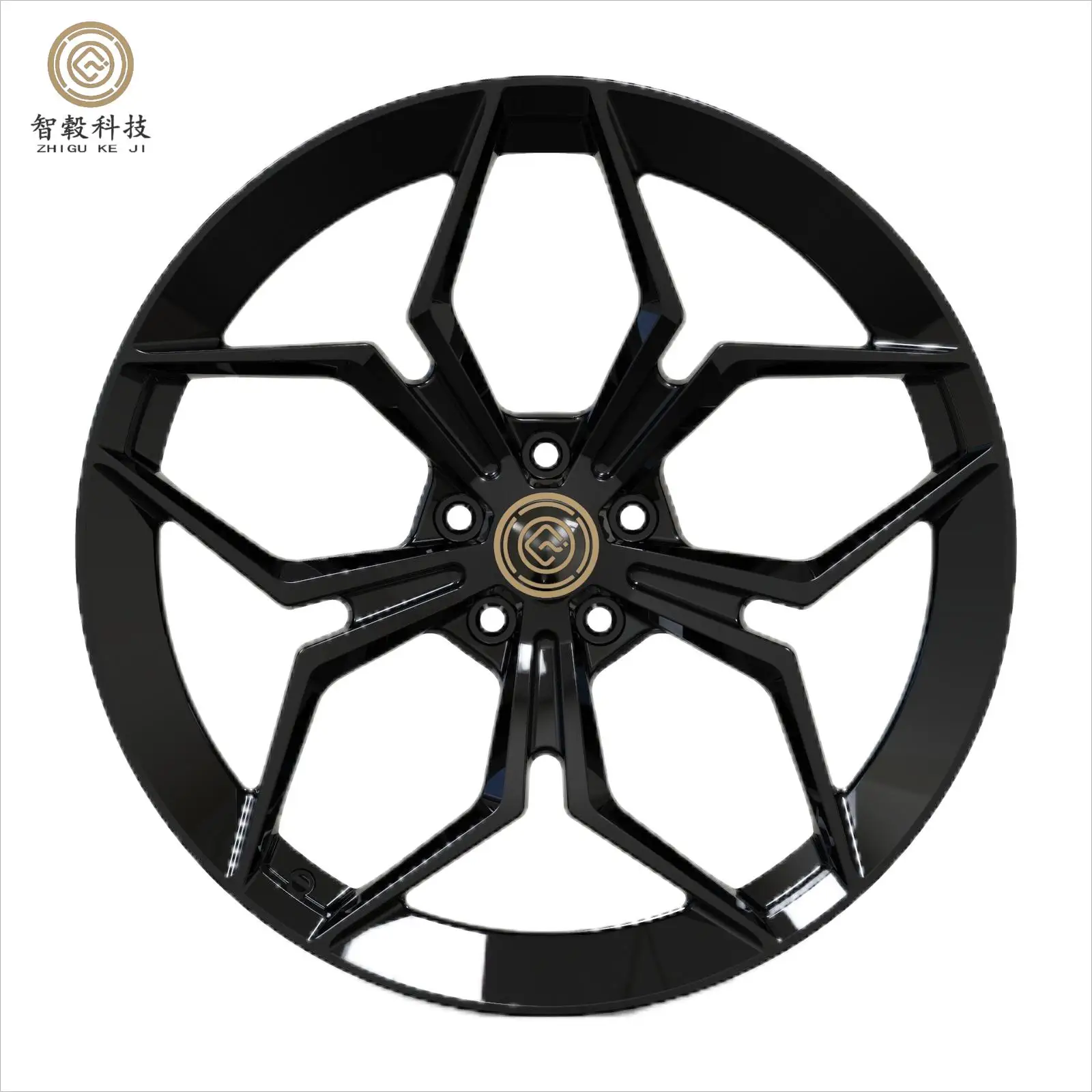 

Hebei Zhi Hub Factory Direct Sale Passenger Car Wheels Professional 15-24 Inches Black Aluminium Alloy Forged Wheel 5*114.3