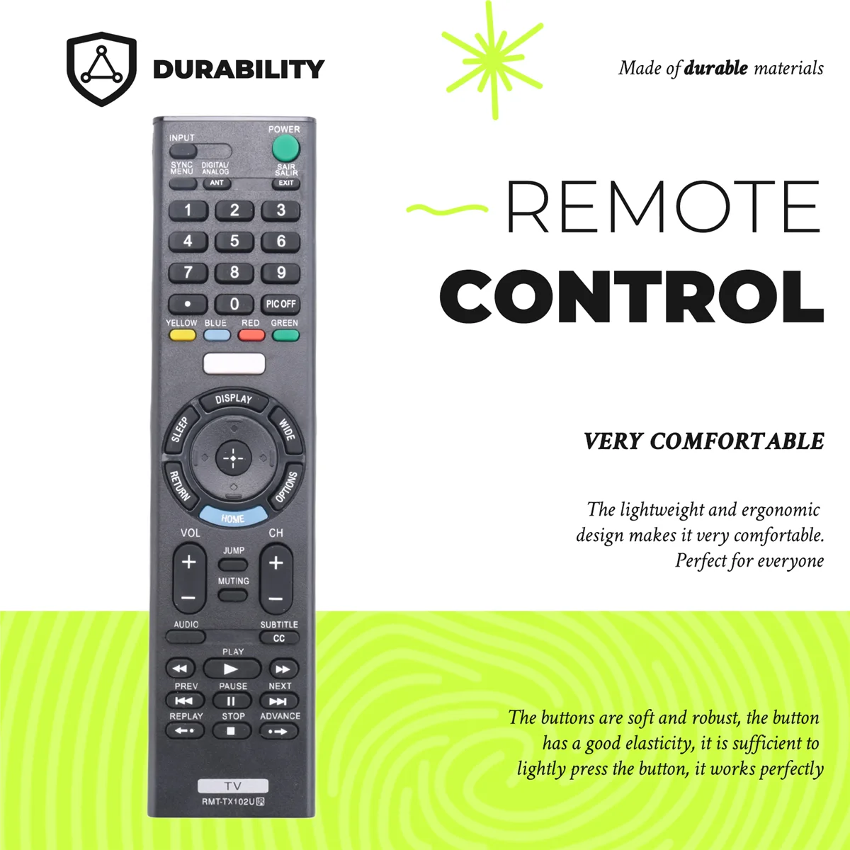 Пульт дистанционного управления BISMZ Smart TV для Sony Rmt-Tx102U для Rmt-Tx100D Rmt-Tx101J Rmt-Tx101D Rmt-Tx100E Rmt-Tx101E Rmt-Tx200