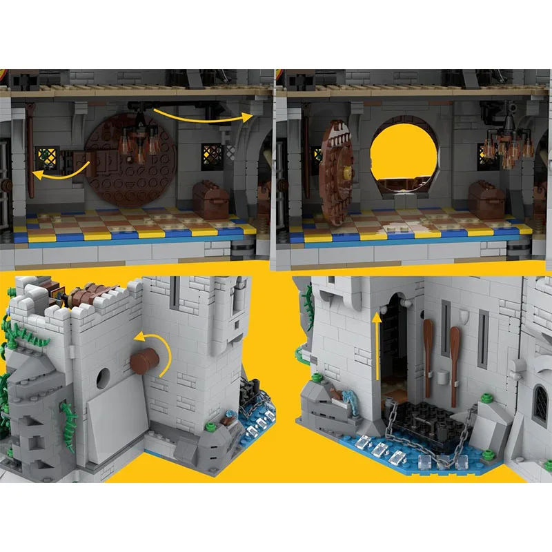 2925 pièces Fortifié Shire-Lion château des chevaliers construction alternative Moc château architecture modèle blocs de construction jouets d'anniversaire cadeau