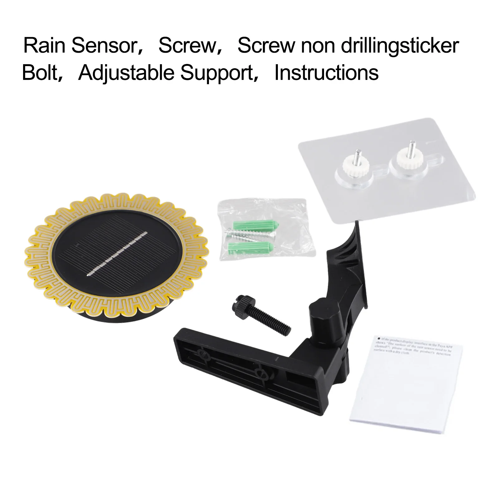 For Heavy Rain For Outdoor Conditions Rain Sensor Battery Powered Yellow Black Compact Size Seamless Integration