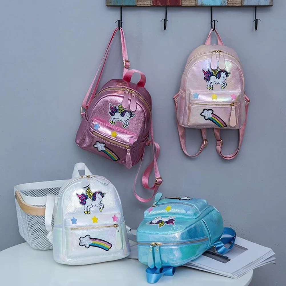 

Детский рюкзак с единорогом, розовый, маленький, с животным дизайном, регулируемый ремень, безопасная повседневная сумка для семейной поездки, детский единорог