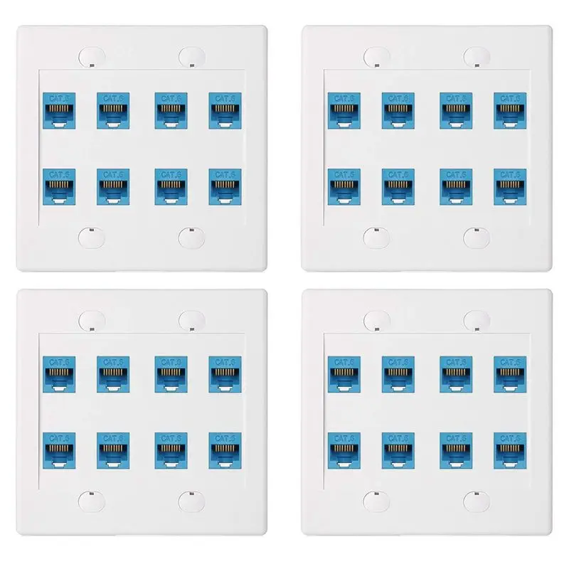 4x-ethernet-wall-plate-8-port-double-gang-cat6-rj45-keystone-jack-network-cable-faceplate-female-to-female-blue-abiu