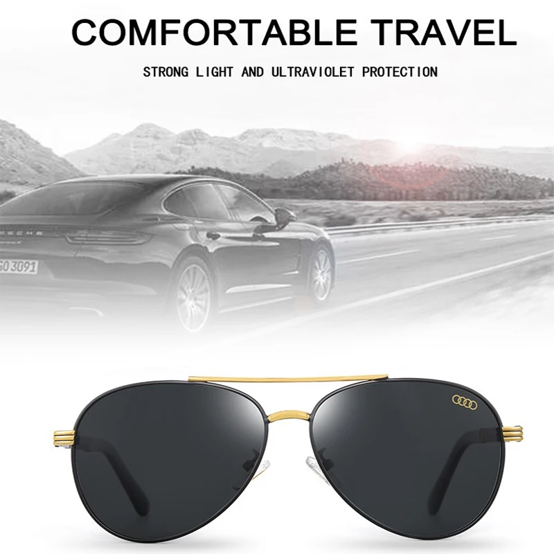 Audi-gafas de sol polarizadas para hombre y mujer, lentes de lujo de gama alta, diseño de marca de lujo, antideslumbrantes, para conductor