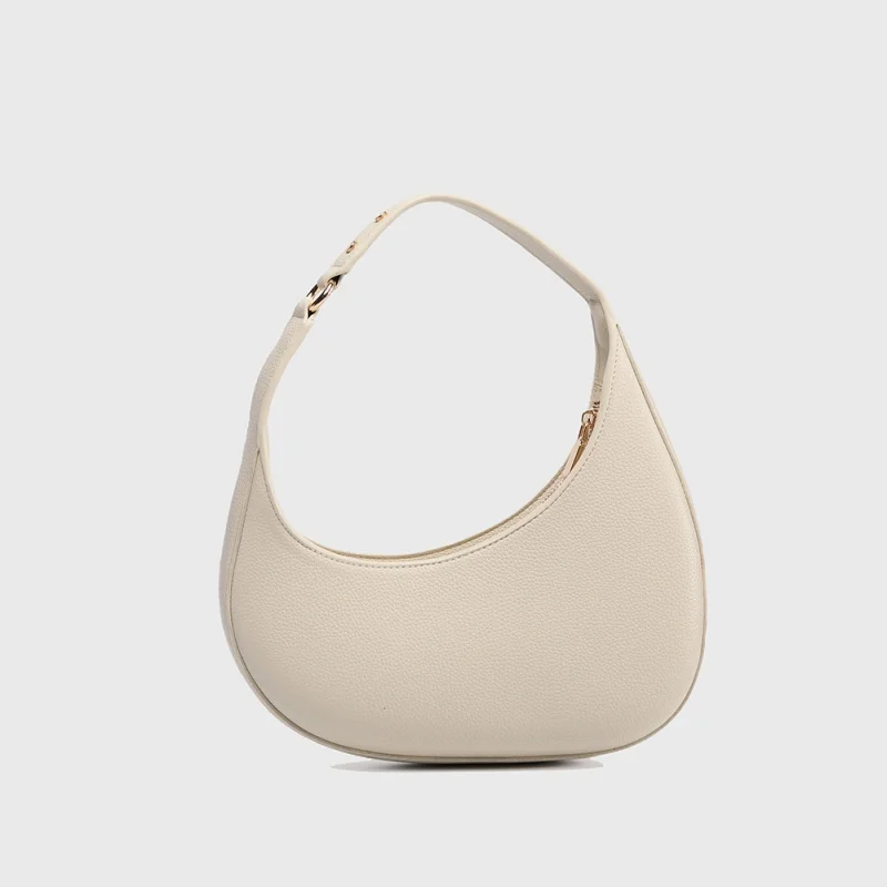 

Vintage Half Moon Bags For Women Luxury Designer Handbags And Purses New In PU Lychee texture Rivet Small Underarm Shoulder