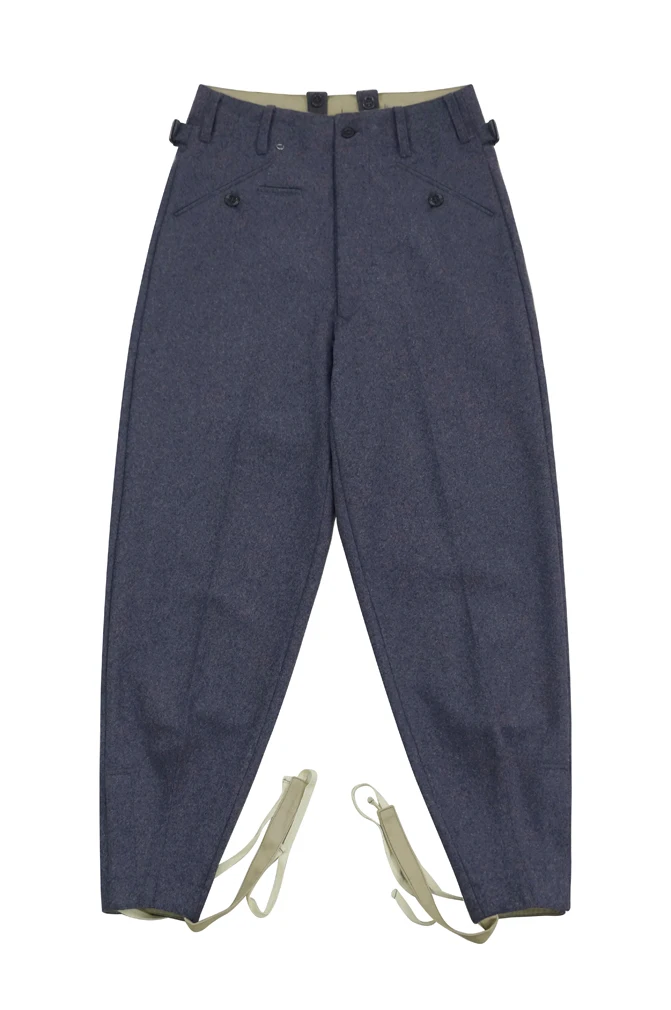 Pantalones de vuelo de lana azul y gris, pantalón alemán, Luftwaffe, Fliegerhose, WWII, GUWF-019