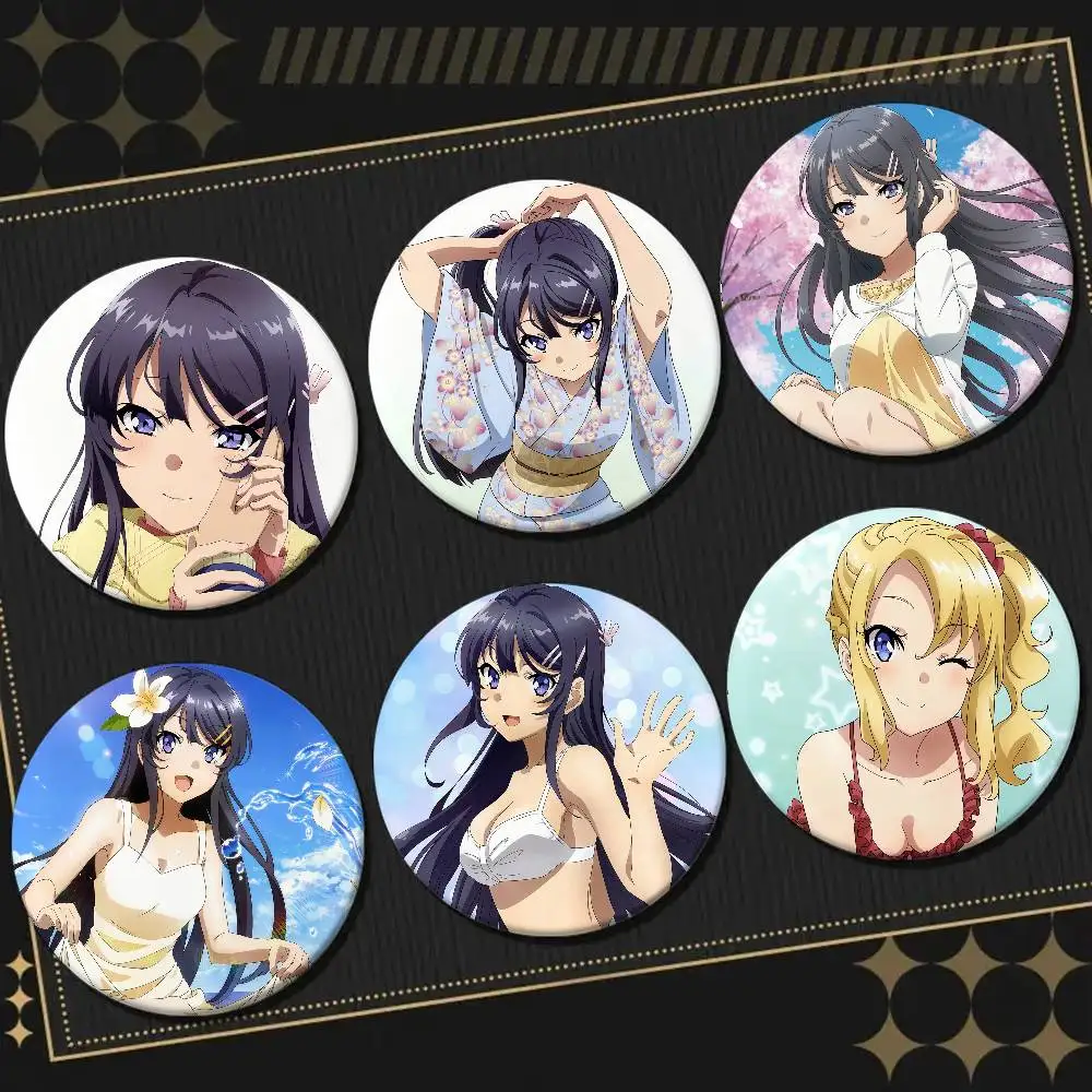 Anime Rascal Does Not Dream Of Bunny Girl Senpai CUTE Badges Pins Lapel Pins Hat Pins Brooches Gifts Decor Backpacks