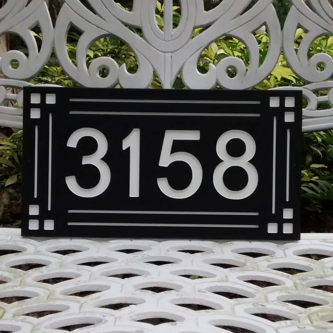 House Number Plaque, Number Plaque, Address Plaque, House Number Horizontal, Address Sign, Out Door Sign, Custom House Numbers,