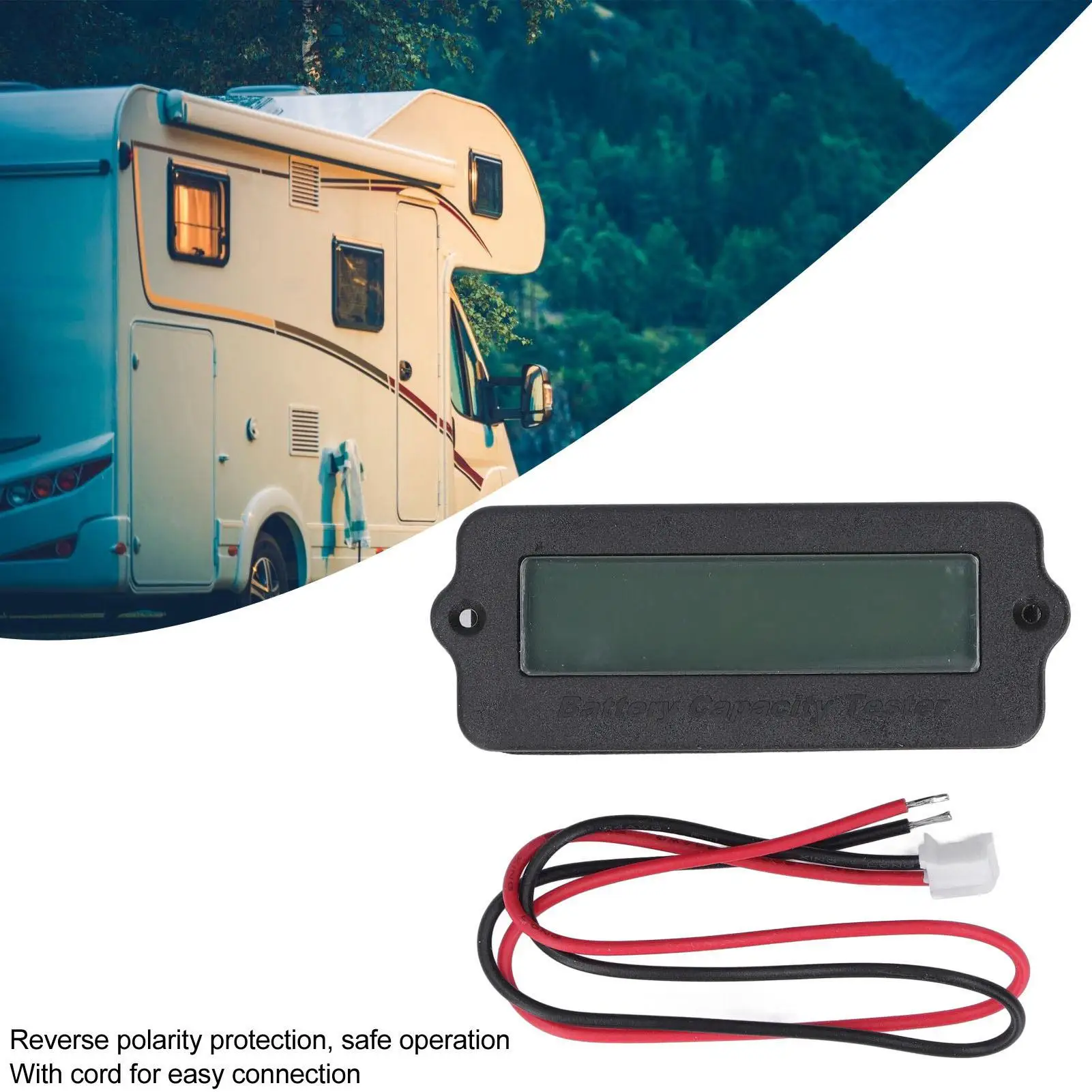 Digital Battery  Voltage Indicator Backlight Lithium Battery Capacity Meter 8 to 63V Multi Function Display