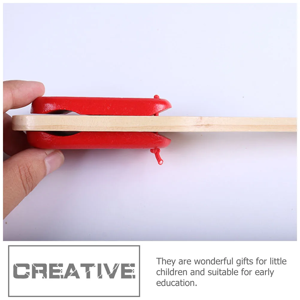

Long Handle Ringboard Wooden Percussion Instrument Educational Enhance Rhythm Toys Musical Instruments for Kids Baby Toddler