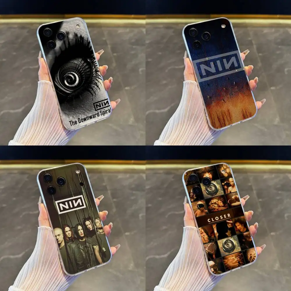 

N-Nine I-Inch Nails NIN Phone Case For iPhone 17,16,15,14,13,12,11 Pro,Max,Plus,X,XS,XR,SE4,E Mini Transparent Soft Cover